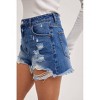Women's HIGH RISE DISTRESSED DENIM SHORTS - BluIvy - 4 of 4