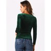 INSPIRE CHIC Women's Velvet Square Neck Long Sleeve Casual Blouses - 3 of 4