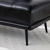 PAGED Entryway Ottoman Faux Leather Upholstered End of Bed Bench with 360-Degree Swivel Tray and Metal Legs for Entryway, Bedroom, Black - 4 of 4