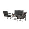 4pcs Outdoor Seating Group Furniture Sets, Patio Wicker Conversation Chat Set With Removable Cushions -ModernLuxe - 2 of 4