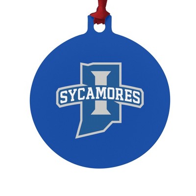 Indiana State University Primary Logo Aluminum Holiday Christmas Tree Ornament