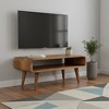 HomeRoots 26" Brown Solid Wood Open Shelving TV Stand - 2 of 4
