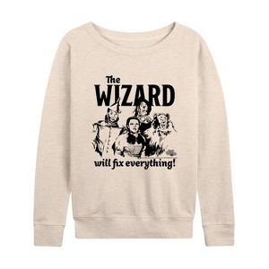 Women's - Wizard of Oz - The Wizard Will Fix Everything Characters Lightweight French Terry Slouchy - 1 of 4