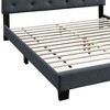 Royal Hampton Queen Bed with Button Tufted Scalloped Headboard, Gray - 3 of 4