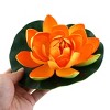 Unique Bargains Aquarium Garden Pond Floating Lotus Decoration for Betta Tank Orange Green - 3 of 3