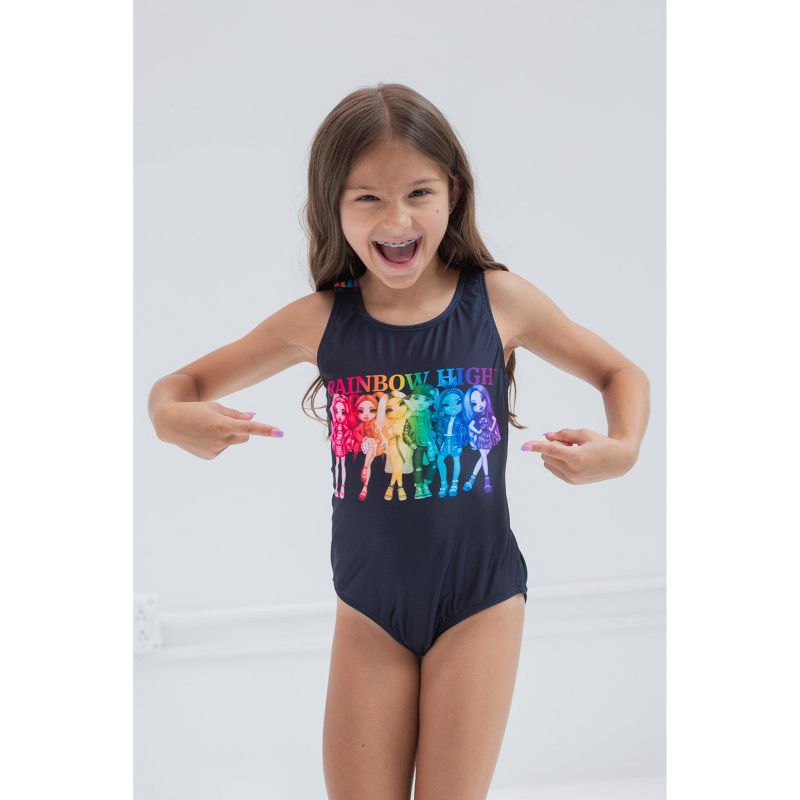 Rainbow High Avery Styles Karma Krystal Bailey Girls One Piece Bathing Suit Toddler to Big Kid, 4 of 8