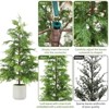 6FT Artificial Cedar Topiary Trees (Set of 2) - Outdoor & Indoor Faux Pine Cypress Plants for Home Front Door, Porch, Office - 4 of 4