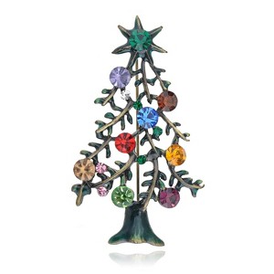 Anna-Kaci Holiday Christmas Multicolor Rhinestone Ornaments Crystal Xmas Brooch Pin - 1 of 3