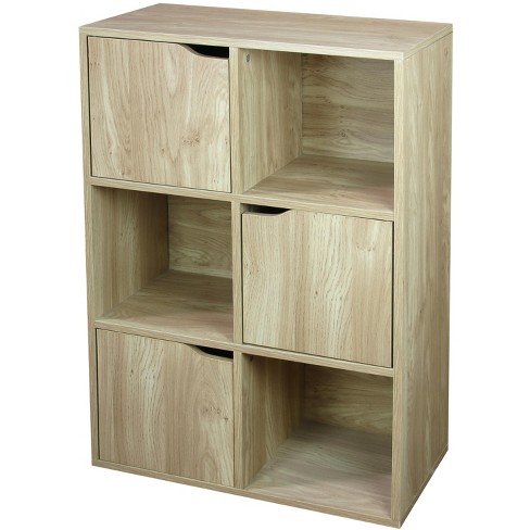 Costway 6 Cube Storage Shelf Organizer Bookcase Square Cubby Cabinet Bedroom  Natural : Target