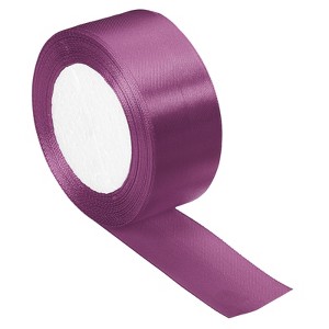 Unique Bargains Single Side Solid DIY Wrapping Decoration Roll Satin Ribbons - 1 of 4