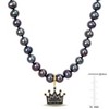 EVERLY JEWELRY |Mens Yellow Plated Sterling Silver 7 mm Black Cultured Freshwater Pearl and 3/8ct TDW Black Diamond Crown Necklace - 19+2 in - 2 of 4