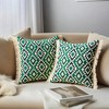 REGALWOVEN Boho Geometric Pattern with Fringe Trim Soft Decorative Pillowcases 2 Packs - 2 of 4