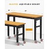 60 Inch Work Bench 2200 LBS Capacity  Wood Top Garage Workbench Adjust Height Work Table with Power Outlets & Sturdy Steel Frame - 3 of 4