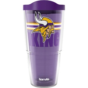 NFL Minnesota Vikings Go The Distance Classic Tumbler - 24oz: Plastic Lidded Drinkware - 1 of 2
