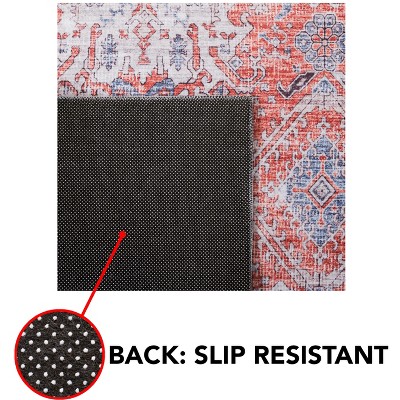 Tucson Rust and Beige Square Washable Area Rug