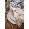 Design Imports  Braided Stripe Jacquard Fringe Table Runner, 15X108", Navy Blue - 3 of 4
