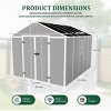 8x8FT Outdoor Storage Shed with Waterproof UV-Resistant PP Panels, HD Windows, Heavy-Duty Structure - Coolbibila - 4 of 4