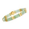 Ross-Simons Green Jade "Good Fortune" Bracelet in 18kt Gold Over Sterling - 3 of 4