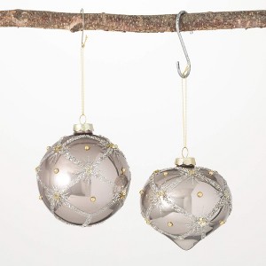 4"H Sullivans Gem Snowflake Ornament - Set of 2  Multicolored Christmas Ornaments - 1 of 2