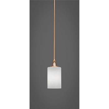 Toltec Lighting Any 1 - Light Pendant in  New Aged Brass with 4" White Muslin Shade