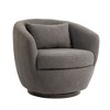UPHA Upholstered Swivel Barrel Armchair with Storage Modern Living Room Side Chair for Bedroom/Office/Reading Spaces - Teddy Fabric - 2 of 4
