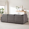 GDFStudio Bloor Modern 100.2" L-shaped Linen Upholstered Sofa with Ottoman - 3 of 4