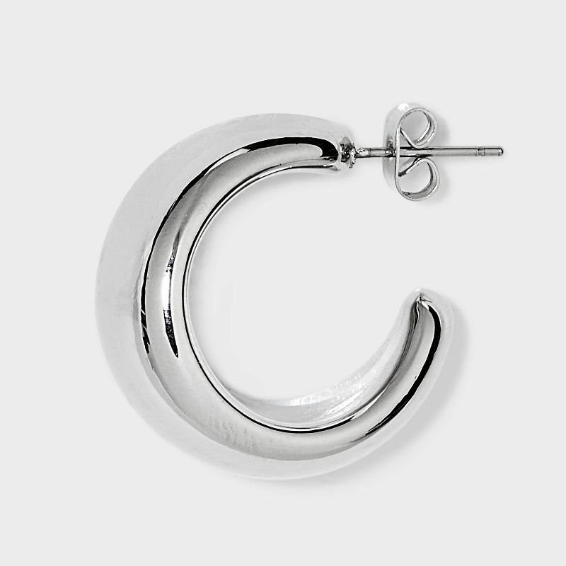 Smooth and Textured Hoop Earring Set 3pc - Wild Fable&#8482; Silver, 2 of 10