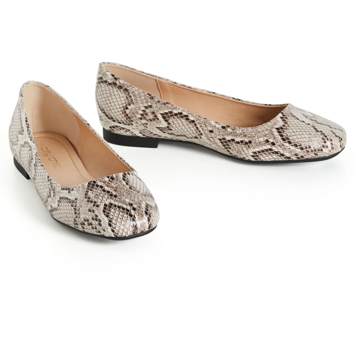 Обувь City Chic | Women's Plus Size WIDE FIT Rae Ballet Flat - reptile - 12W — фото 6