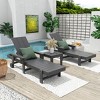 WestinTrends Ashore Modern Poly Reclining Chaise Lounge Set with Side Table - 2 of 4
