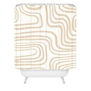 Iveta Abolina Coeur Shower Curtain Neutral - Deny Designs: Abstract Pattern, Microfiber, Machine Washable - 1 of 3