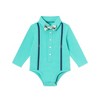 Andy & Evan  Infant  Teal Suspender Shirtzie w/Pique Pant Set - 4 of 4