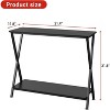 41.3/33.5" Industrial Narrow Console Table, 2-Tier Entryway Wood Table w/Metal Frame for Entryway, Hallway, Living Room - 3 of 4