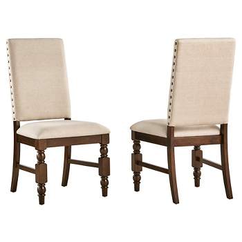 Set of 2 Fitzgerald Nailhead Accent Side Dining Chair - Inspire Q
