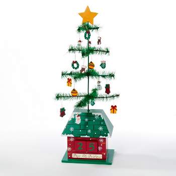 Kurt S. Adler 17” Green and Red Christmas Tree with Ornaments Days till Christmas Calendar