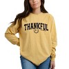 S.W.Smiley Thankful Varsity Arched - Women's Garment Dyed Long Sleeve Graphic T-Shirt - 3 of 4