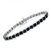 Haus of Brilliance Silver 1/10 Cttw Miracle-Set Treated Blue Diamond "S" Link Tennis Bracelet - 2 of 4