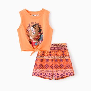 Disney Lilo & Stitch Toddler Girl's 2 Piece Outfits Sleeveless Tie Knot Tank Top Summer Short Sets Coordinate Set 4-13Y - 1 of 4