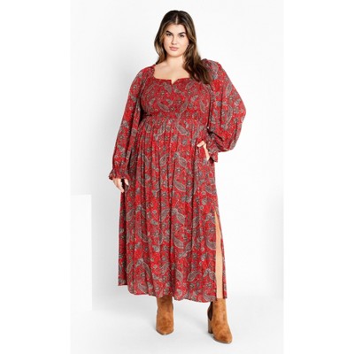 Women's Plus Size Aurelia Print Dress - scarlet | CITY CHIC