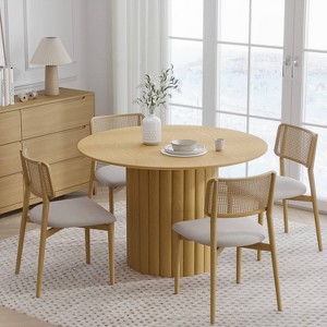 Dovelina 46" Round Dining Table Modern Wood Kitchen Table Dining Room Table for 4 People - 1 of 4