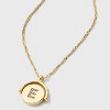14K Gold Dipped Crystal and Mother of Pearl Circle Spinner Initial Necklace - A New Day™ - 4 of 4