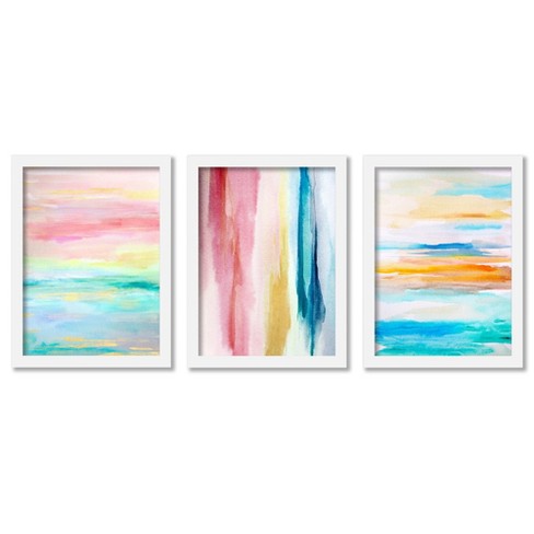 Pastel Tropics By Modern Tropical - Modern Botanical 8 Piece Black Framed Art  Set - Americanflat : Target