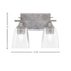 Toltec Lighting Uptowne 2 - Light Vanity in  Aged Silver with 4.5" Square Clear Bubble Shade - 2 of 2