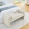 VYNXARIA Bedroom stool, linen fabric stool, large space, 50.39 inches, can be used for bed end, living room, entrance - 3 of 4