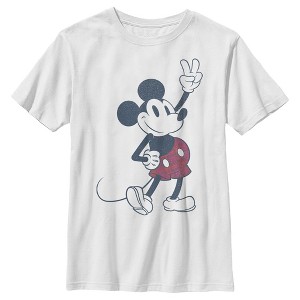 Boy's Mickey & Friends Plaid Mickey Mouse Retro T-Shirt - 1 of 4