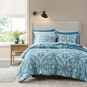 9Pcs Premium Touch BIAB Comforter Set, Metallic Print Trending Design Bedding Set with Matching Shams and Sheets - 1 of 4