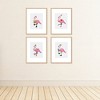 Big Dot of Happiness Flamingle Bells - Unframed Tropical Christmas Linen Paper Wall Art - Set of 4 - Artisms - 8 x 10 inches - 3 of 4