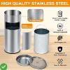 Stainless Steel Trash Can Outdoor Indoor Industrial Garbage Enclosure Commercial Trash Can with Lid - 4 of 4