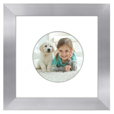 Americanflat 6" x 6" Picture Frame with Mat - Round & Heart Designs - Stylish Decor for Living Rooms, Dorms, Offices & More