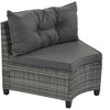 Sapphtopaz Patio Furniture Set Wicker Sectional Outdoor Chairs with Acacia Wood Legs, Glass Coffee Table for Garden, Backyard, Terrace - 3 of 4
