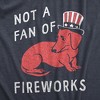 Womens Not A Fan Of Fireworks T Shirt Funny Fourth Of July Scared Puppy Tee For Ladies - Crazy Dog Women's T Shirt - 2 of 4